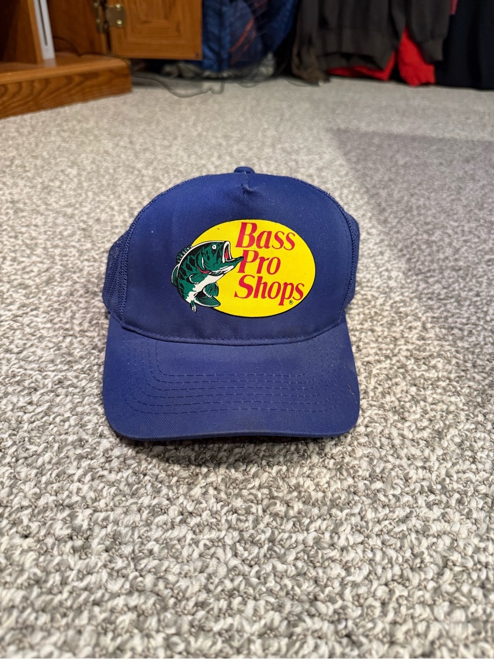 Vintage Blue Bass Pro Shops Fishing Trucker Hat